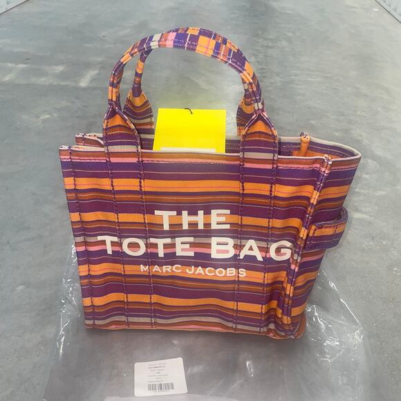 Auth MARC JACOBS The Leather Mini Traveler Tote Bag H055M06PF22-501 Purple Multi - Picture 4 of 9